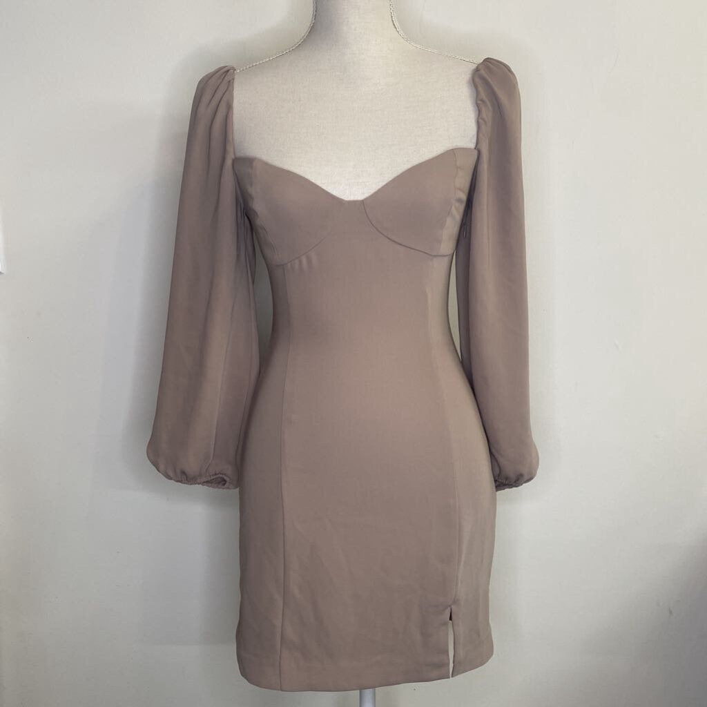 WILFRED - TAN L/S MINI-DRESS