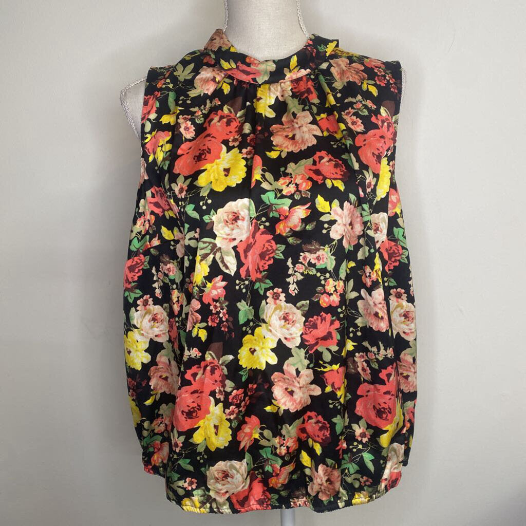 *NWT* INC - BLACK/YELLOW/PINK FLORAL TANK TOP