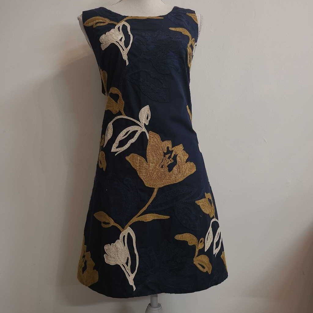 *NWT* BANANA REPUBLIC - NAVY/BROWN/CREAM SLEEVELESS MIDI DRESS