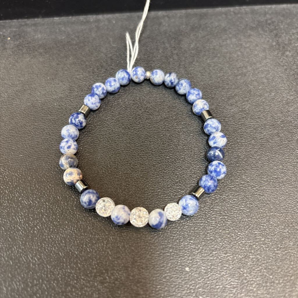 Blue Spot Jasper with Crackle Quartz