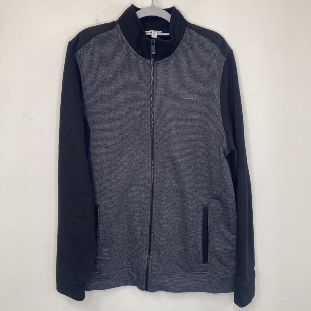 CALVIN KLEIN - BLACK/GREY ZIP-UP SWEATER
