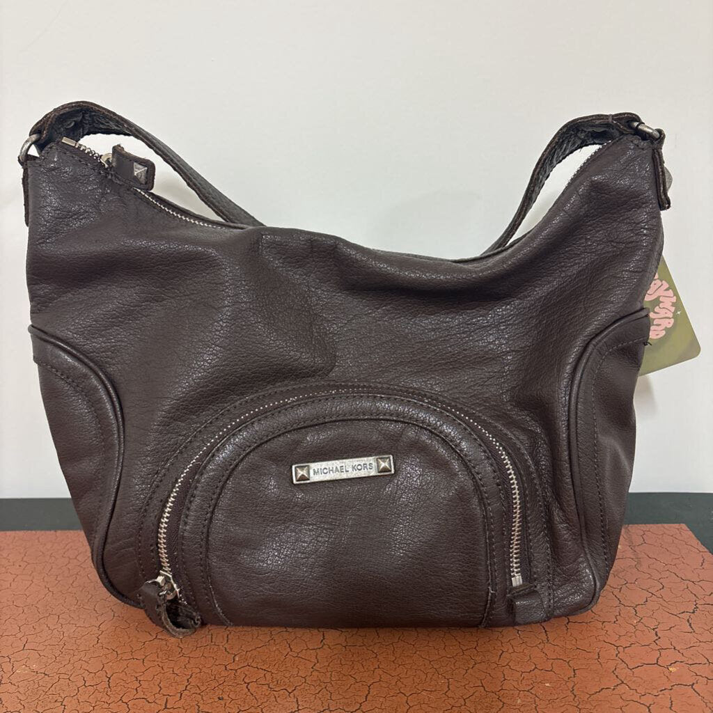 MICHAEL KORS - BROWN LEATHER SHOULDER BAG