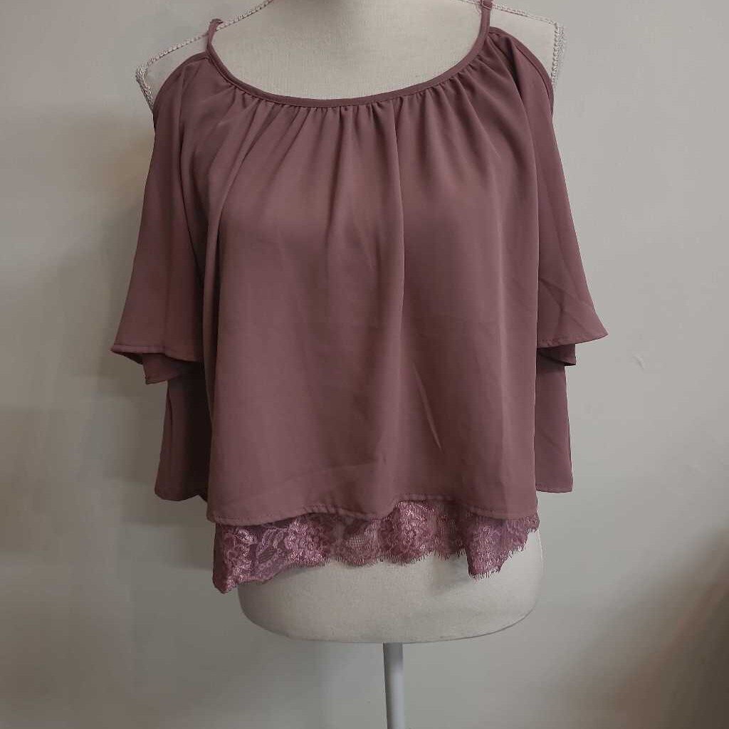 ROSE BLOUSE WITH LACE TRIM
