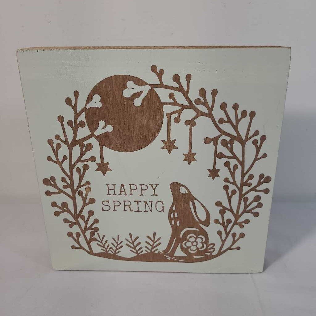 HAPPY SPRING WOOD SIGN