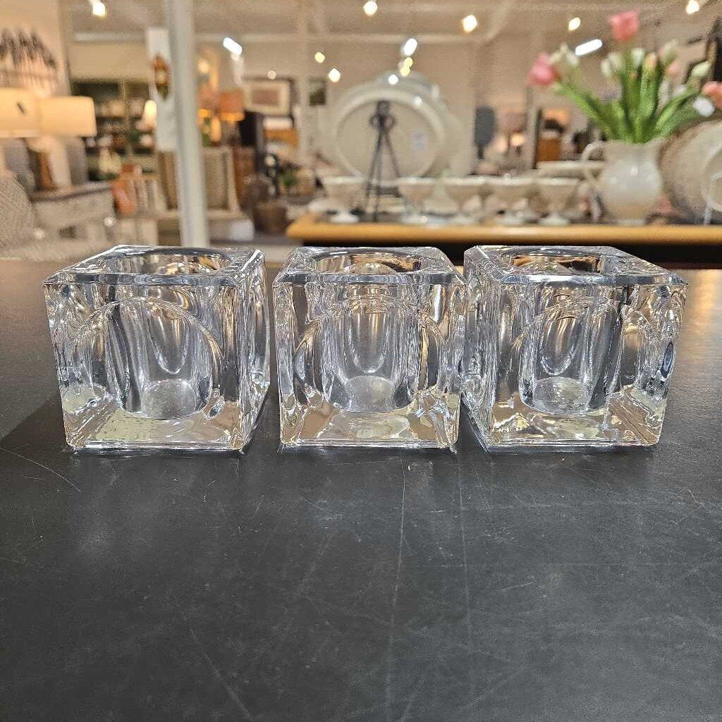 S/3 GLASS VOTIVE HOLDERS