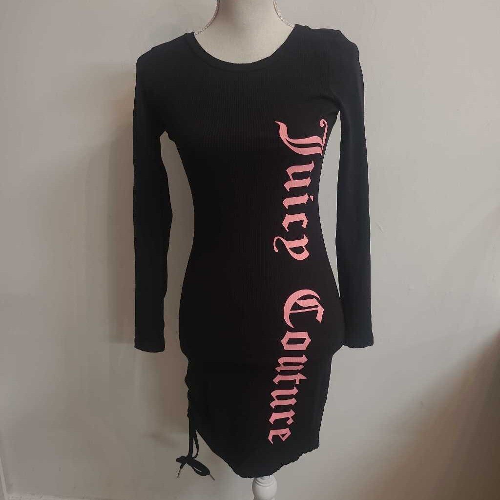 BLACK RIBBED FITTED DRESS