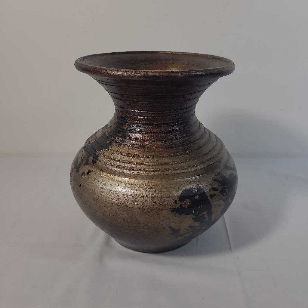 RUSTIC METALLIC GLAZE POTTERY VASE