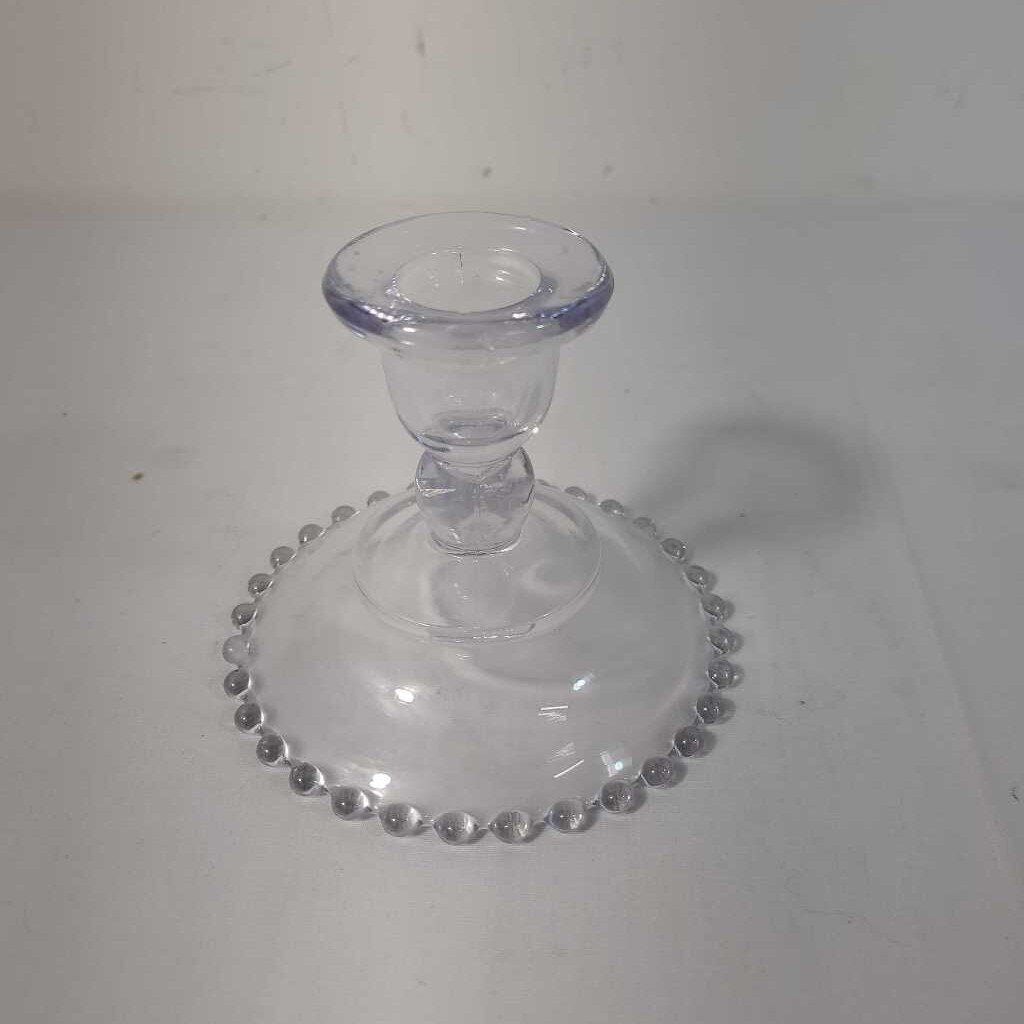 VTG CANDLEWICK BEADED EDGE CANDLE HOLDER