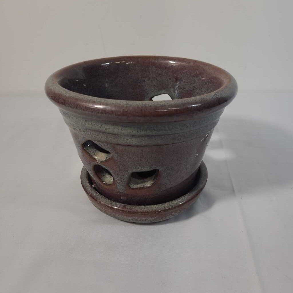 PURPLE CERAMIC ORCHID PLANTER