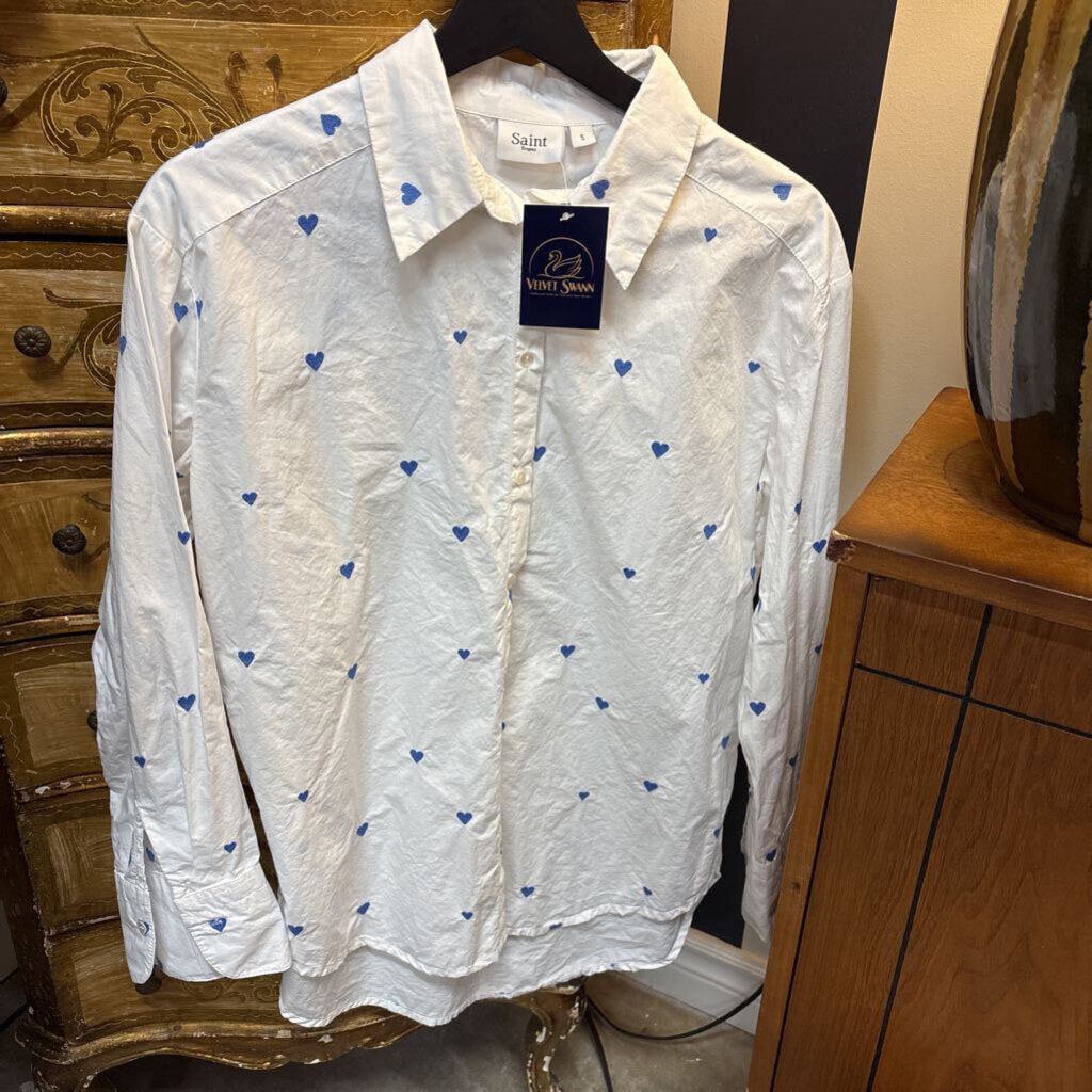 SAINT TROPEZ HEART BUTTON DOWN