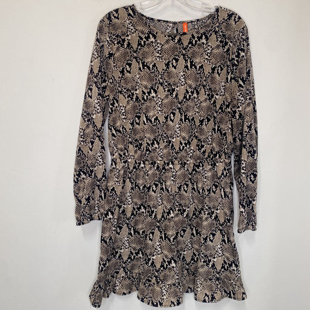 JOE FRESH - SNAKE PRINT L/S MIDI DRESS