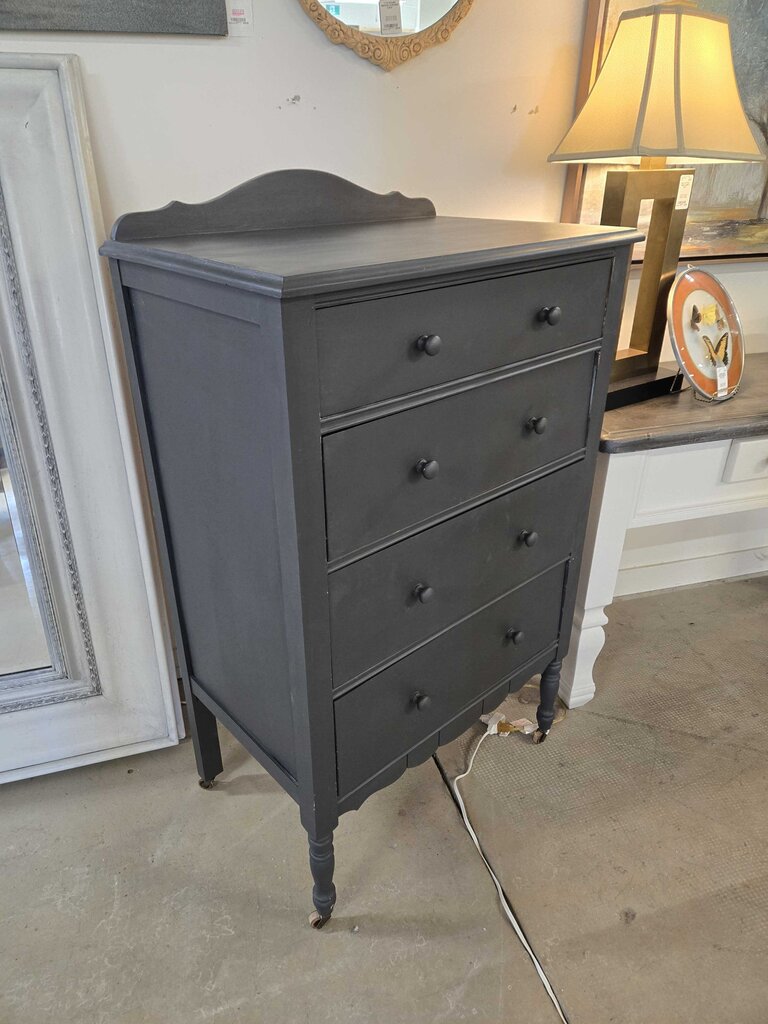 ANTIQUE GREY 4 DRAWER DRESSER