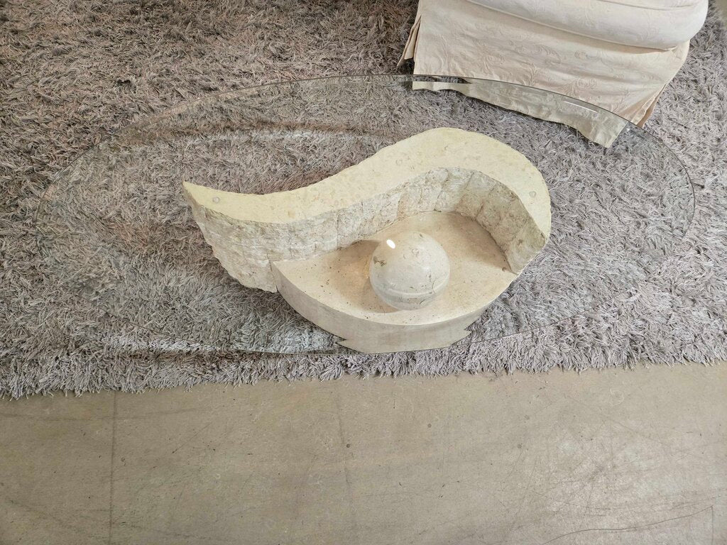 MAGNUSSEN STONE & GLASS COFFEE TABLE