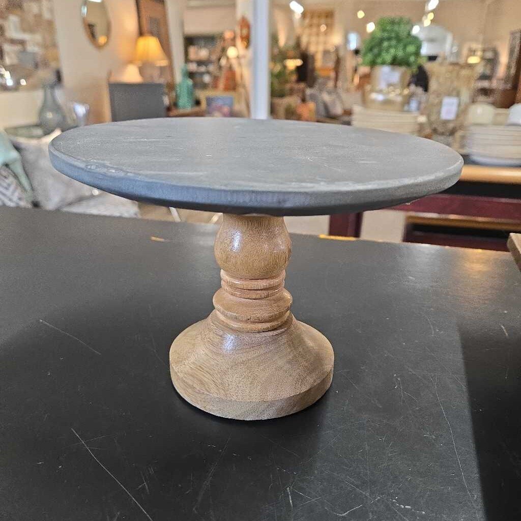 SLATE & WOOD PEDESTAL