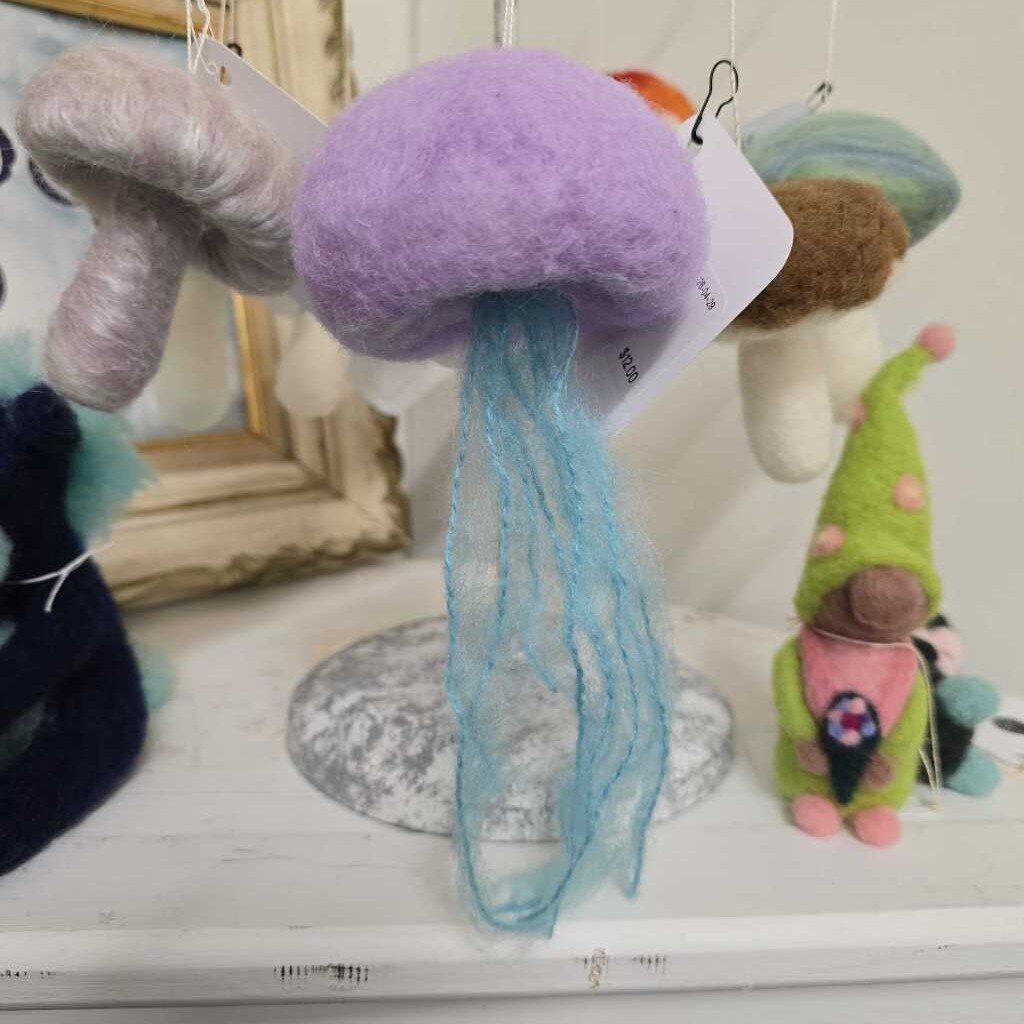Handmade Felted Jellyfish Ornament ~ Assorted