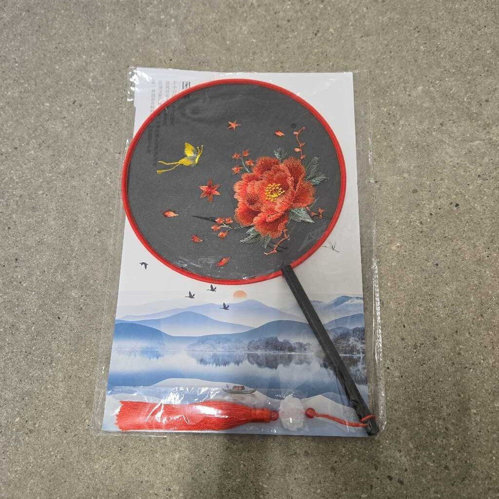 silk embroidered fan