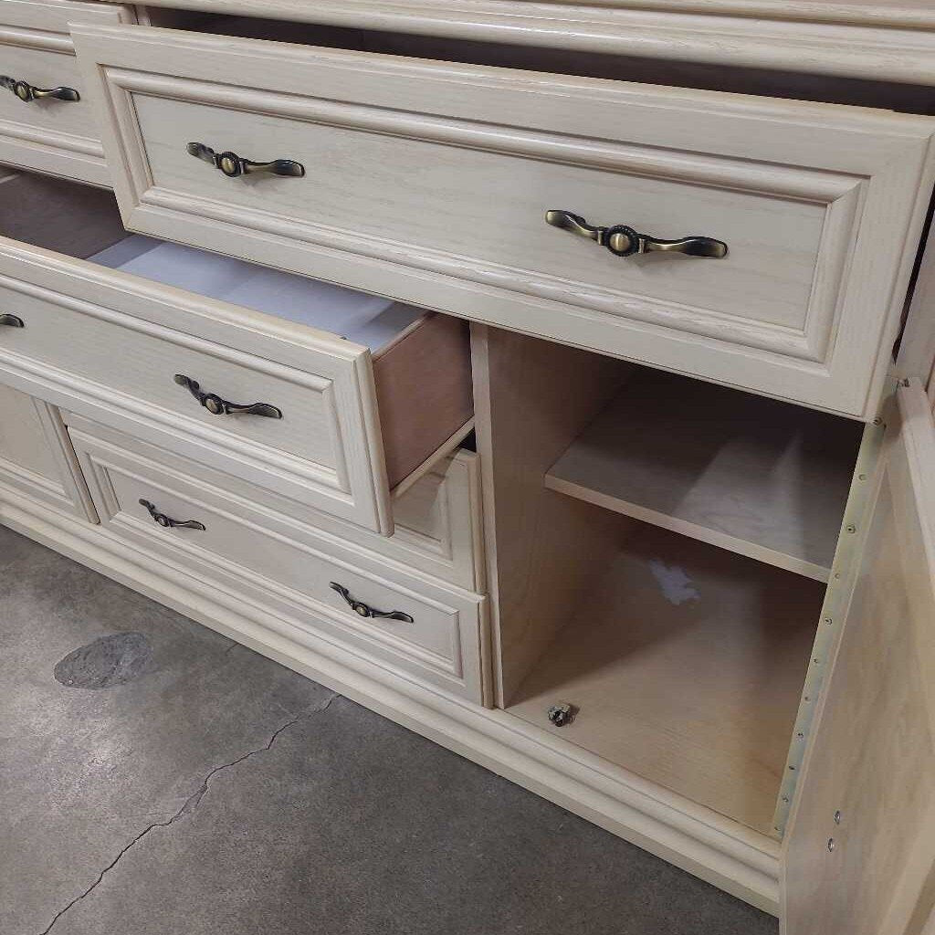 WHITE OAK DRESSER W/ MIRROR