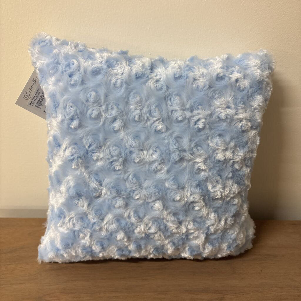 CABBAGE ROSE BABY TOSS CUSHION 12" x 12" BABY BLUE