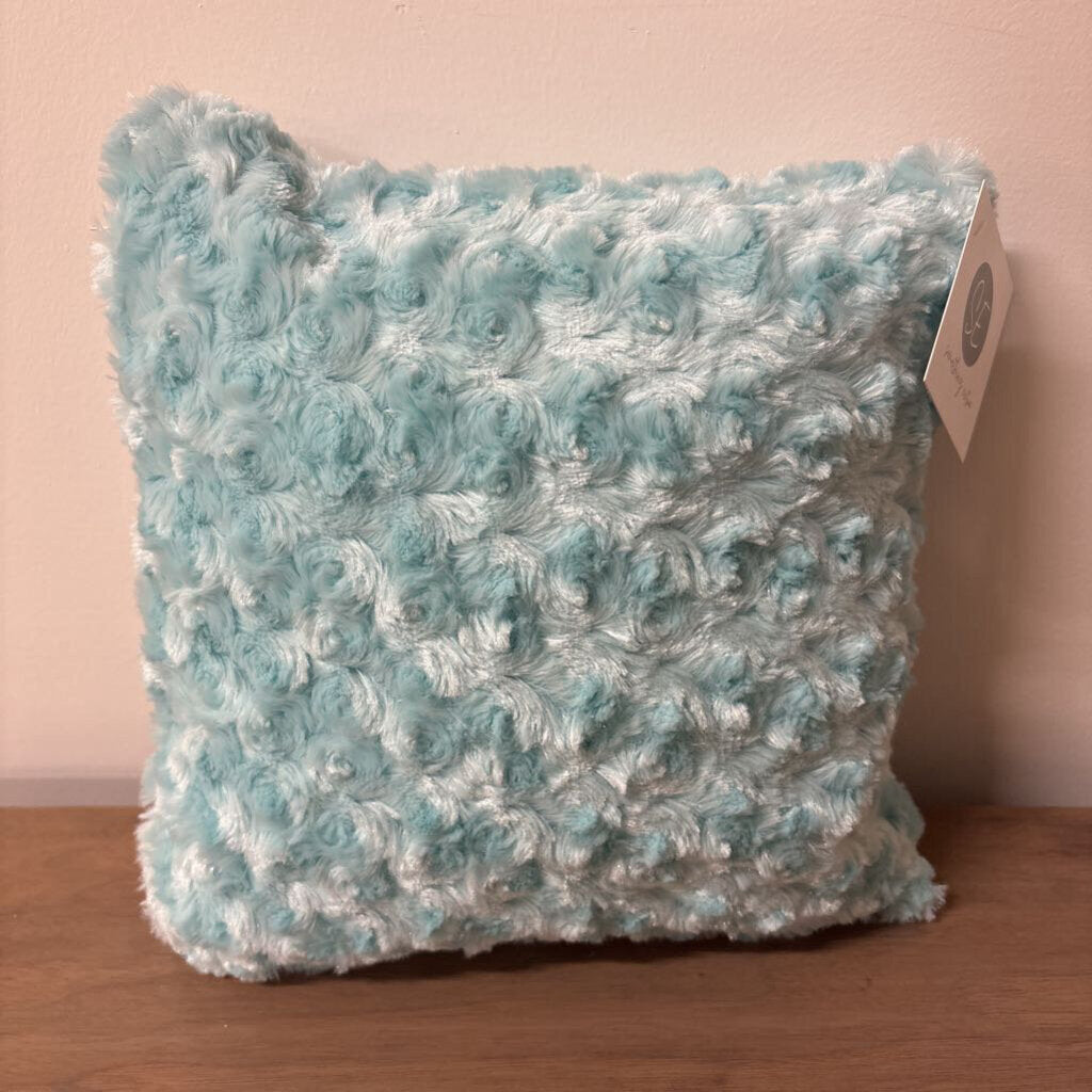 CABBAGE ROSE BABY TOSS CUSHION 11.5" x 11.5" TEAL