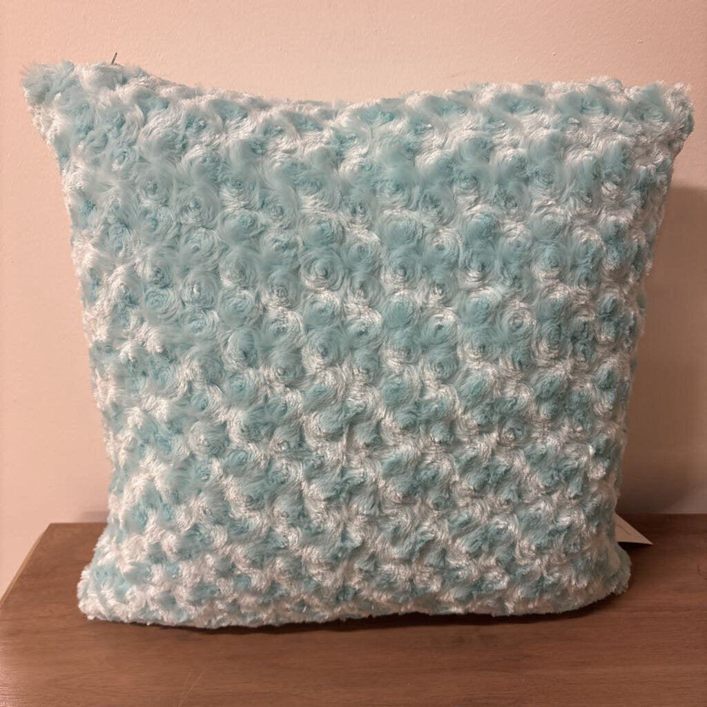 CABBAGE ROSE BABY TOSS CUSHION 16.5" x 16.5" TEAL