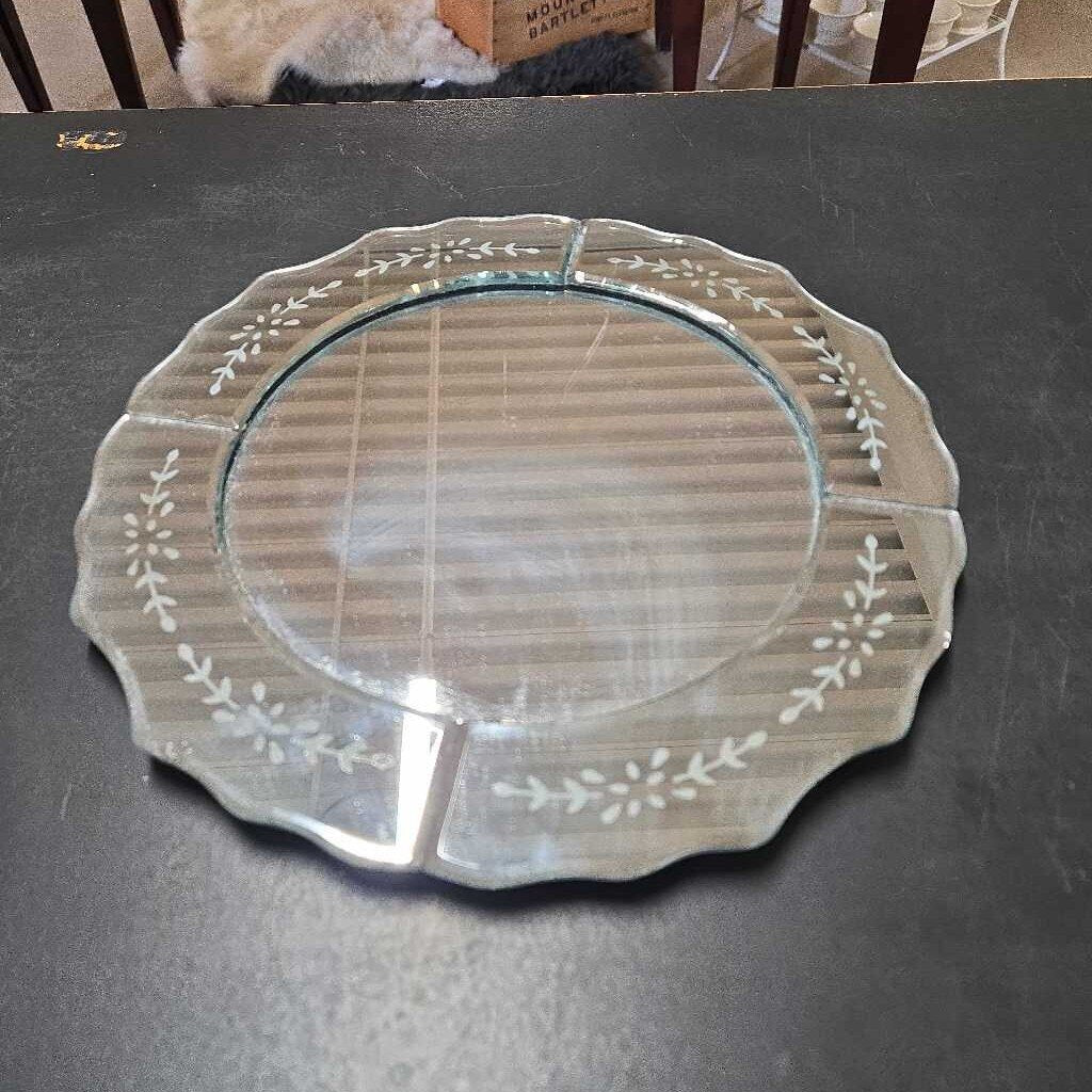 ROUND MIRRORED TRAY