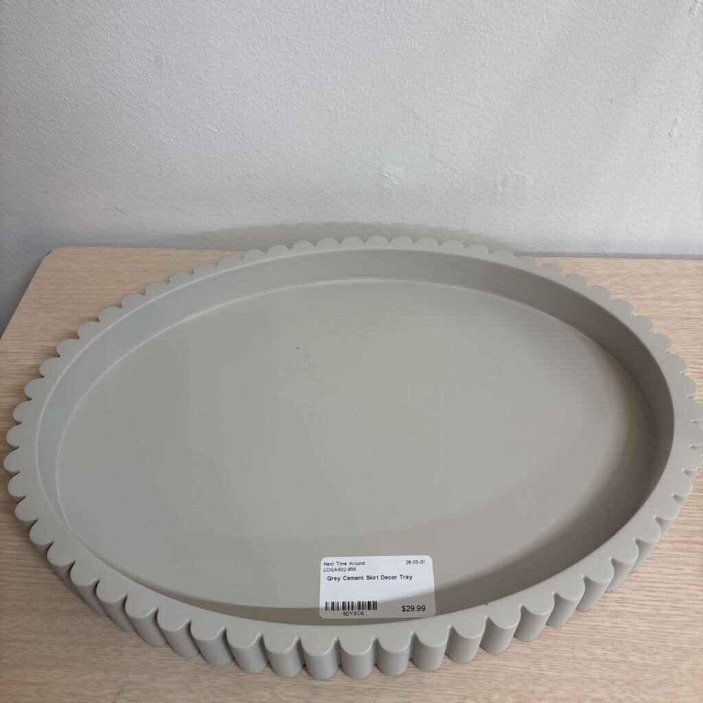 Grey Cement Skirt Decor Tray