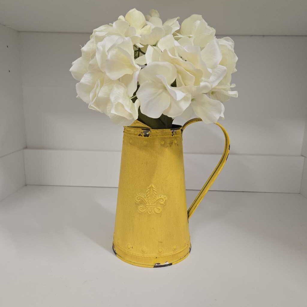 YELLOW VINTAGE FLOWER VASE - PATTERN