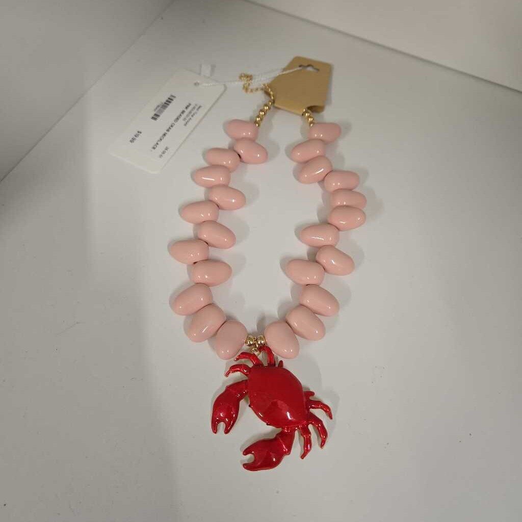 PINK BEADED CRAB NECKLACE