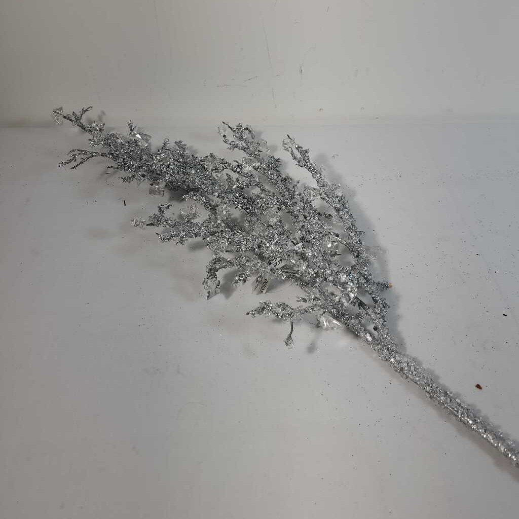 SILVER FROSTED GLITTER BRANCH