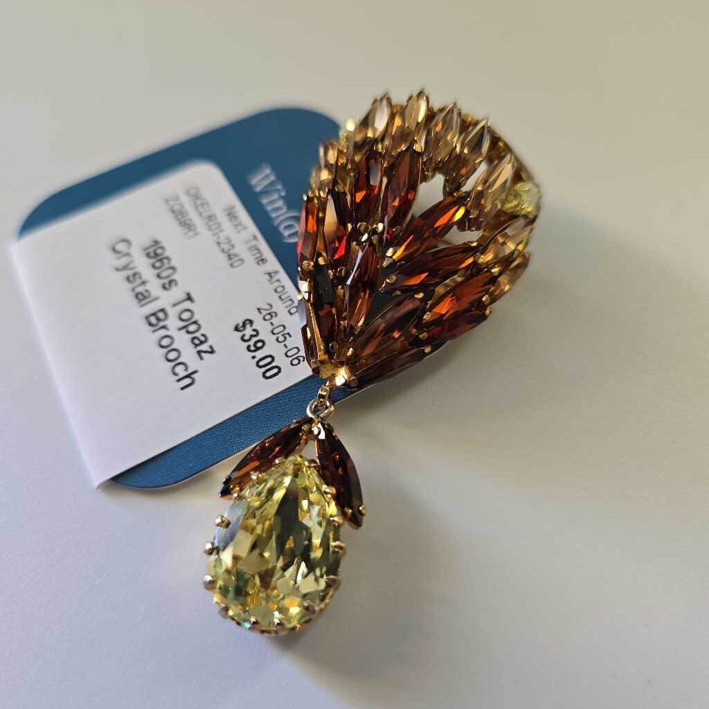 1960s Topaz Crystal Brooch