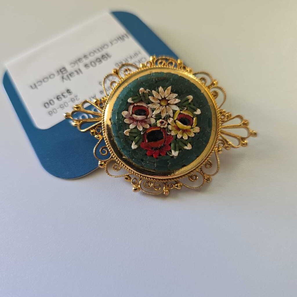 1950s Italy Micromosaic Brooch