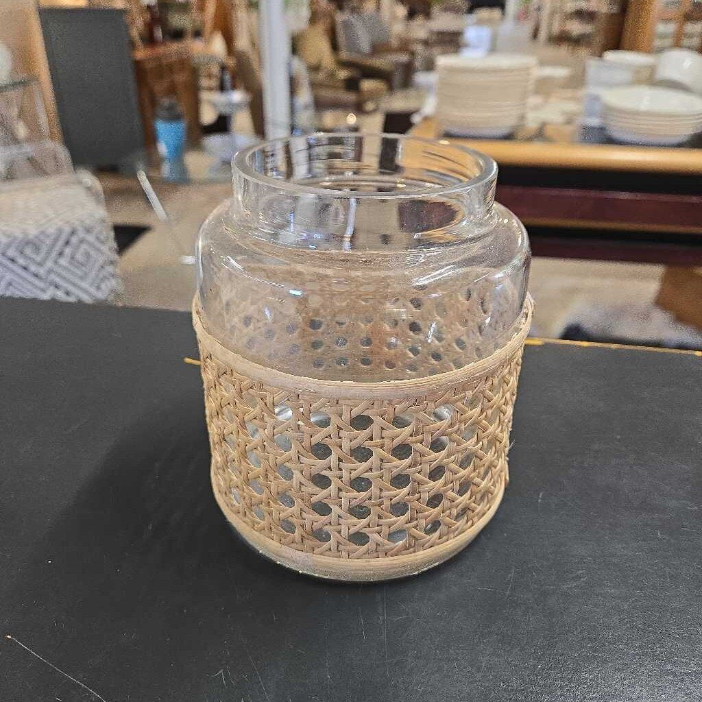 CANE WRAPPED VASE