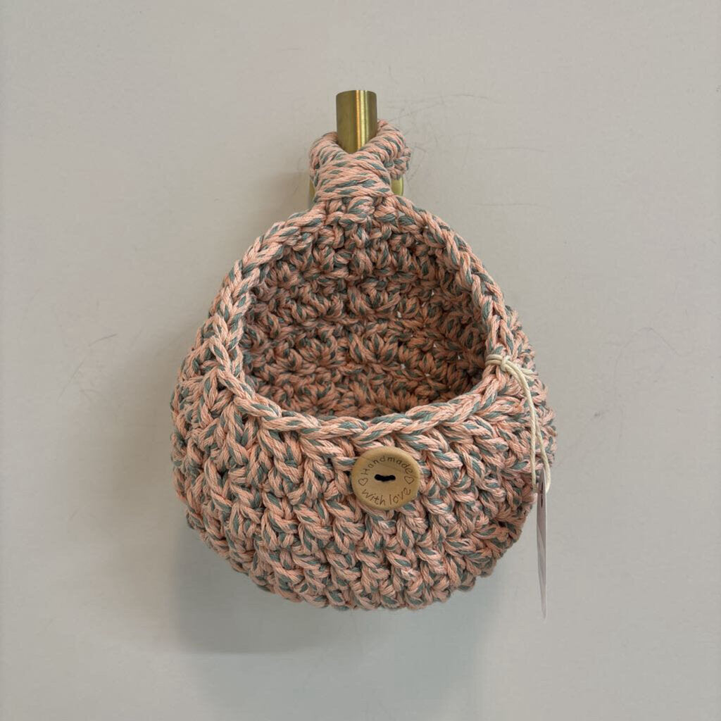 Macrame crocheted hanging planter/basket