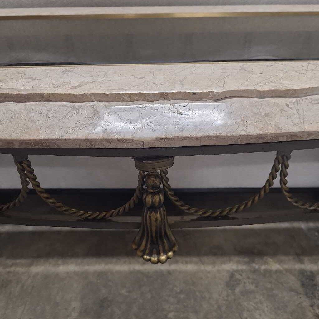 STONE & GLASS TOP CONSOLE TABLE