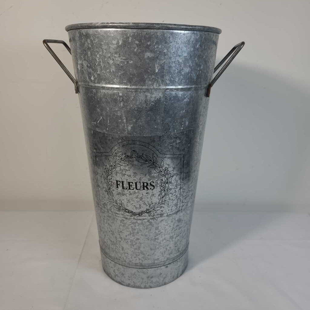 GALVANIZED FLEURS BUCKET