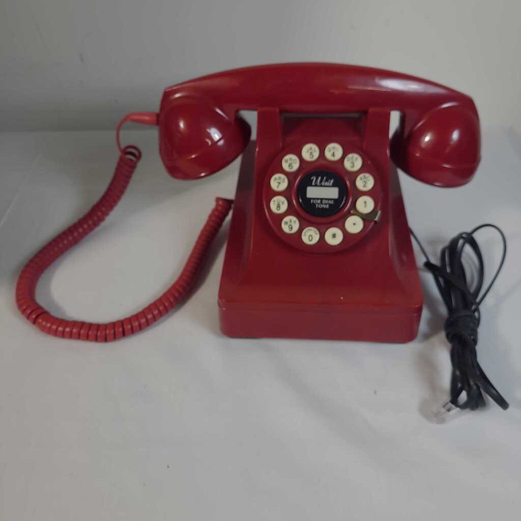 RED CROSLEY PUSH BUTTON PHONE