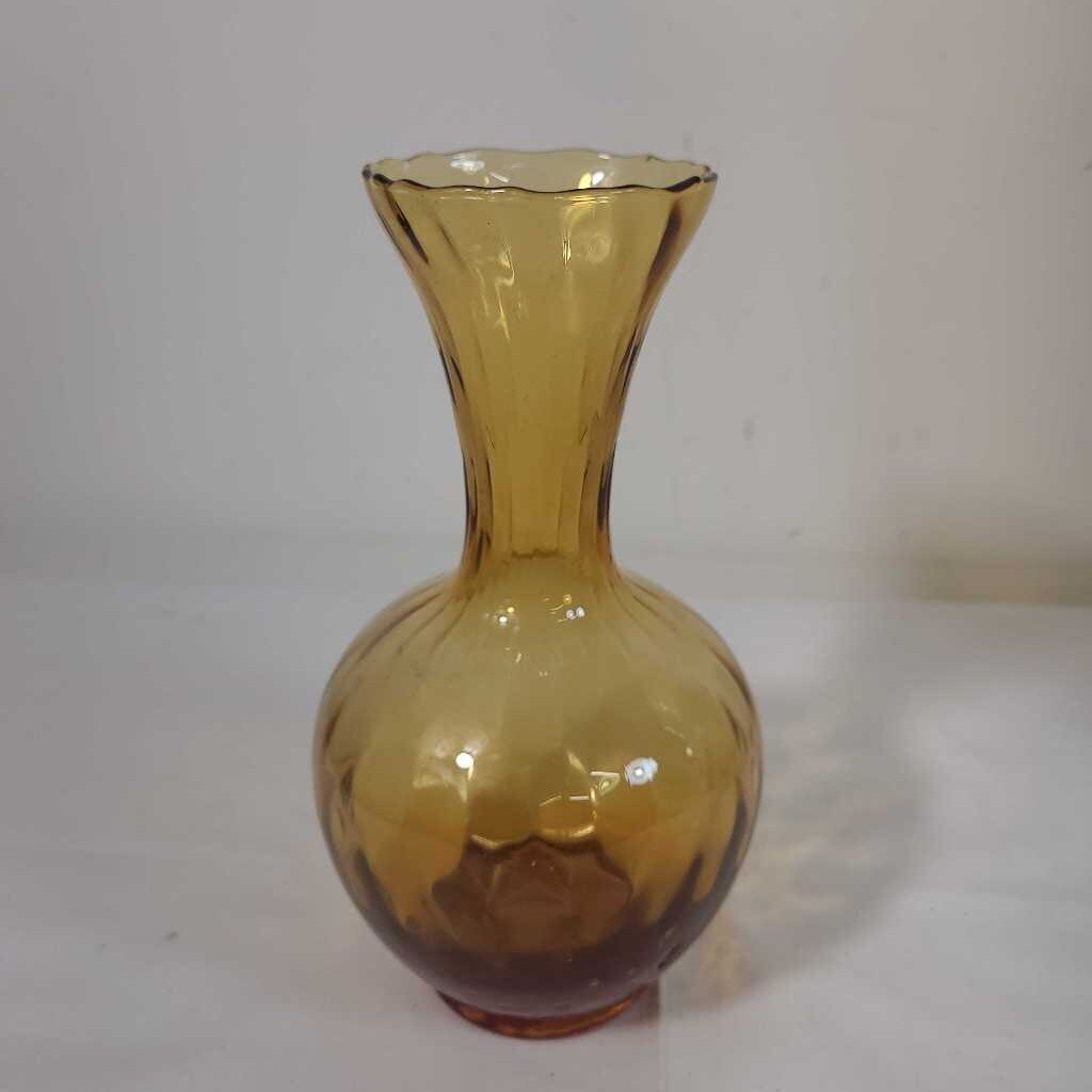 AMBER GLASS VASE