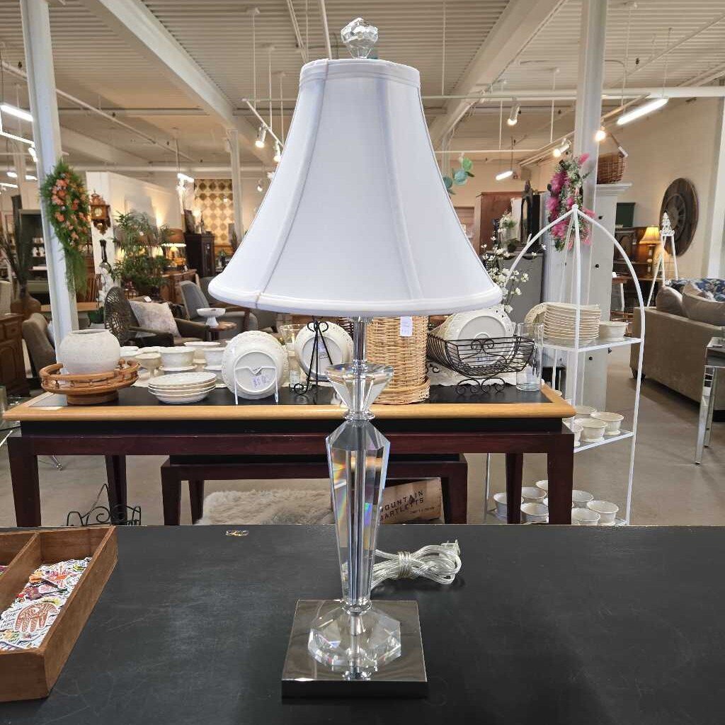 ACRYLIC BASE LAMP W/BELL SHADE