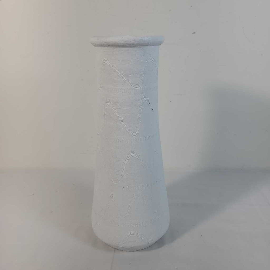 WHITE PAINTED CERAMIC VASE