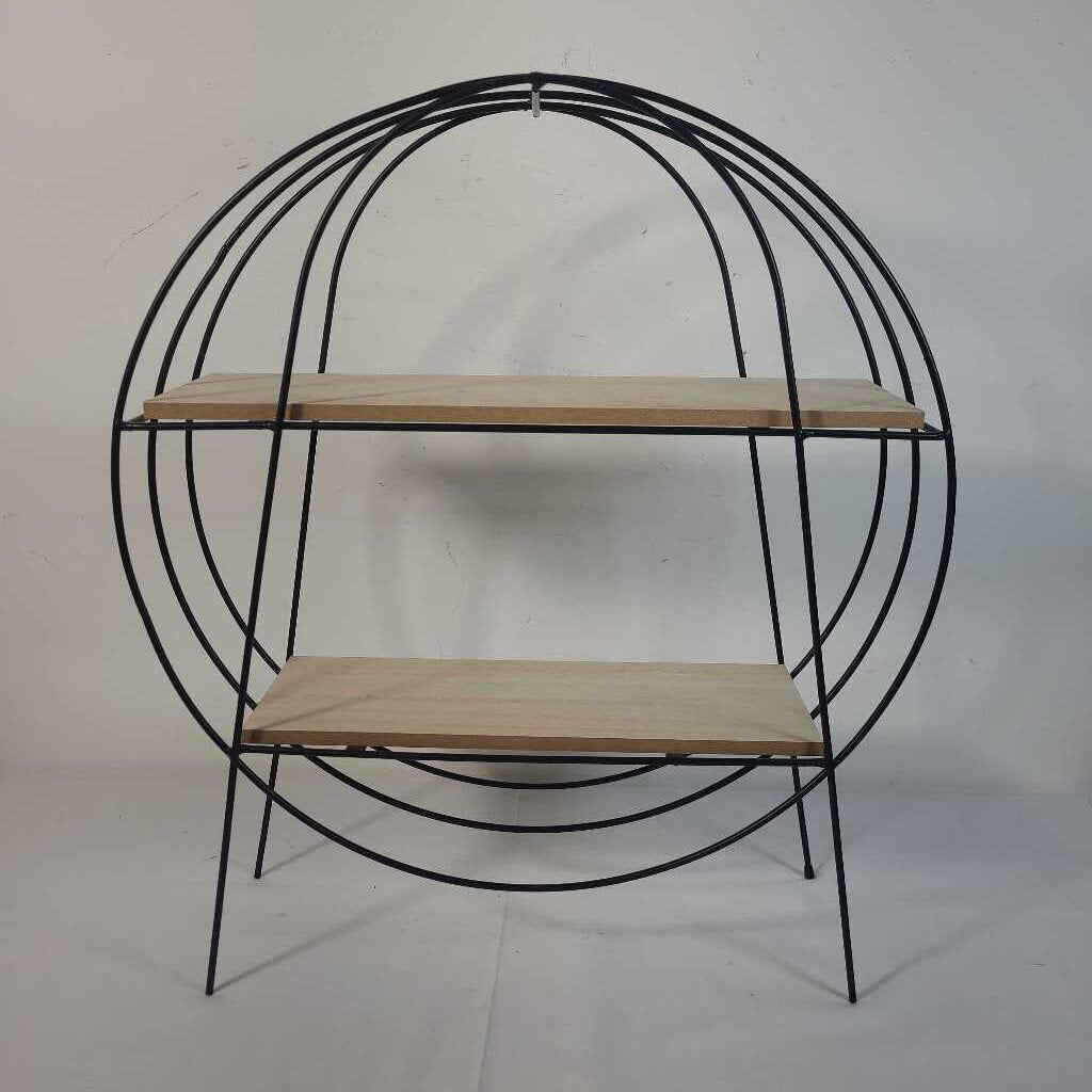 BLACK WIRE CIRCLE SHELF STAND