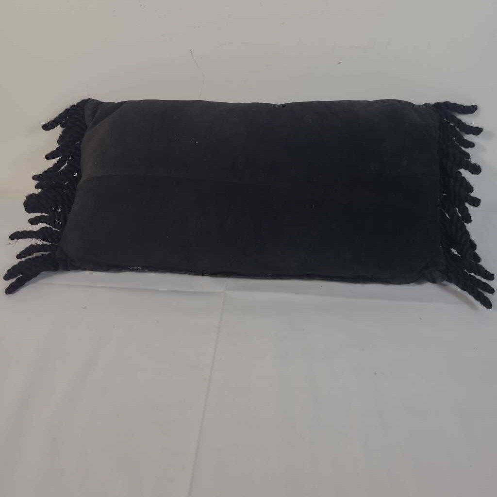 BLACK FRINGE PILLOW