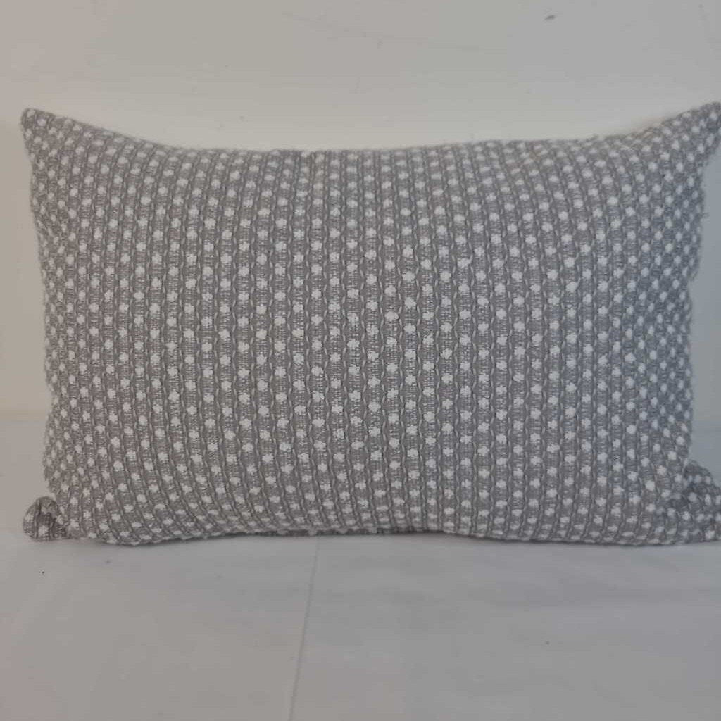 GREY/WHITE LUMBAR PILLOW