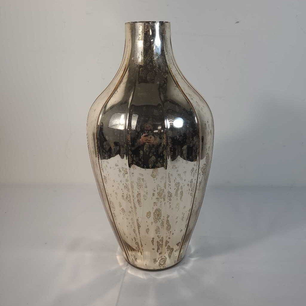 TALL GOLD MERCURY GLASS VASE