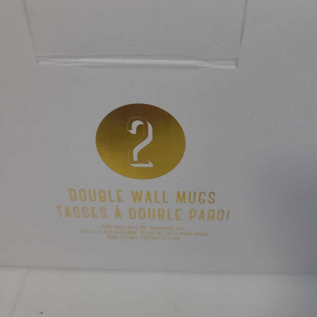 PR DOUBLE WALLED GLASS MUGS W/ STARS