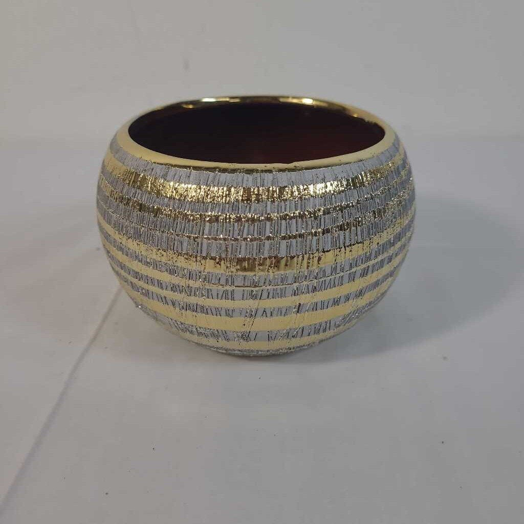 GOLD STRIPED PLANTER