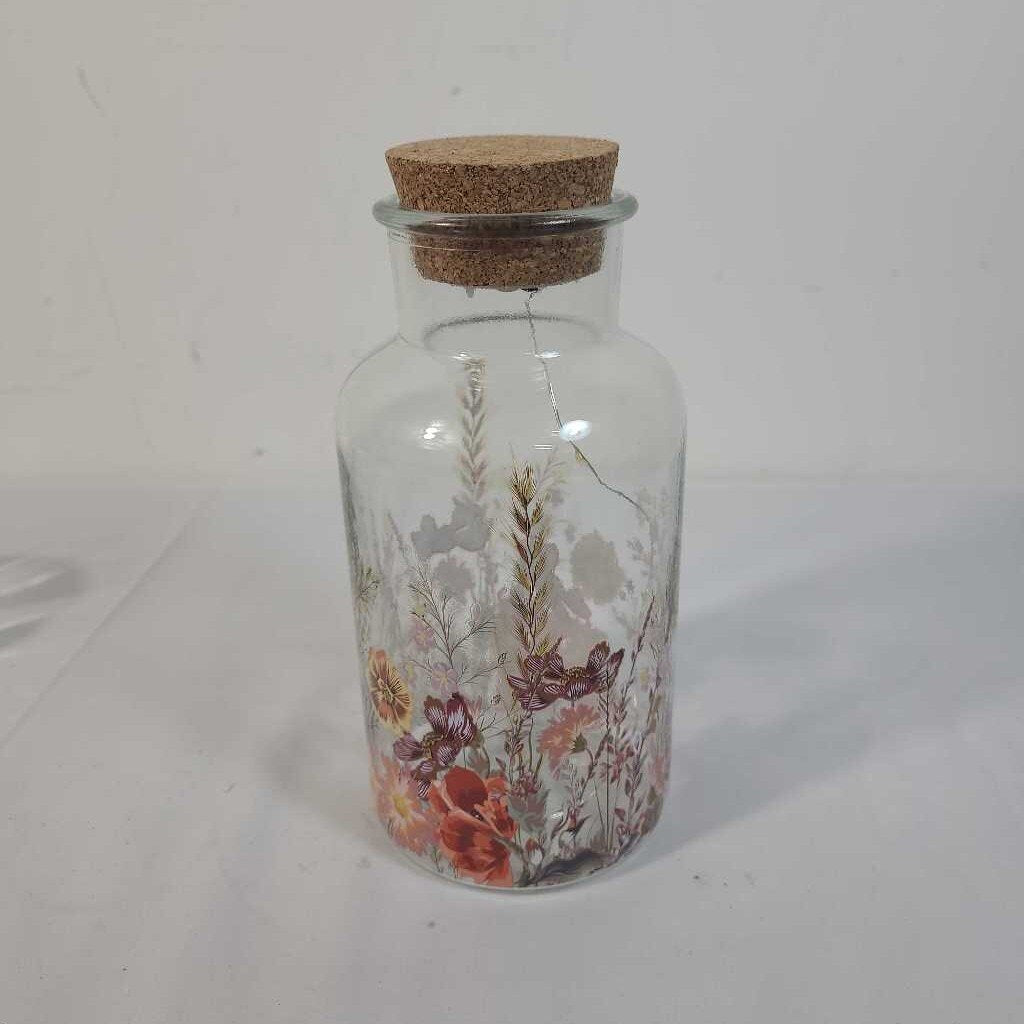 CORK TOP FLORAL JAR