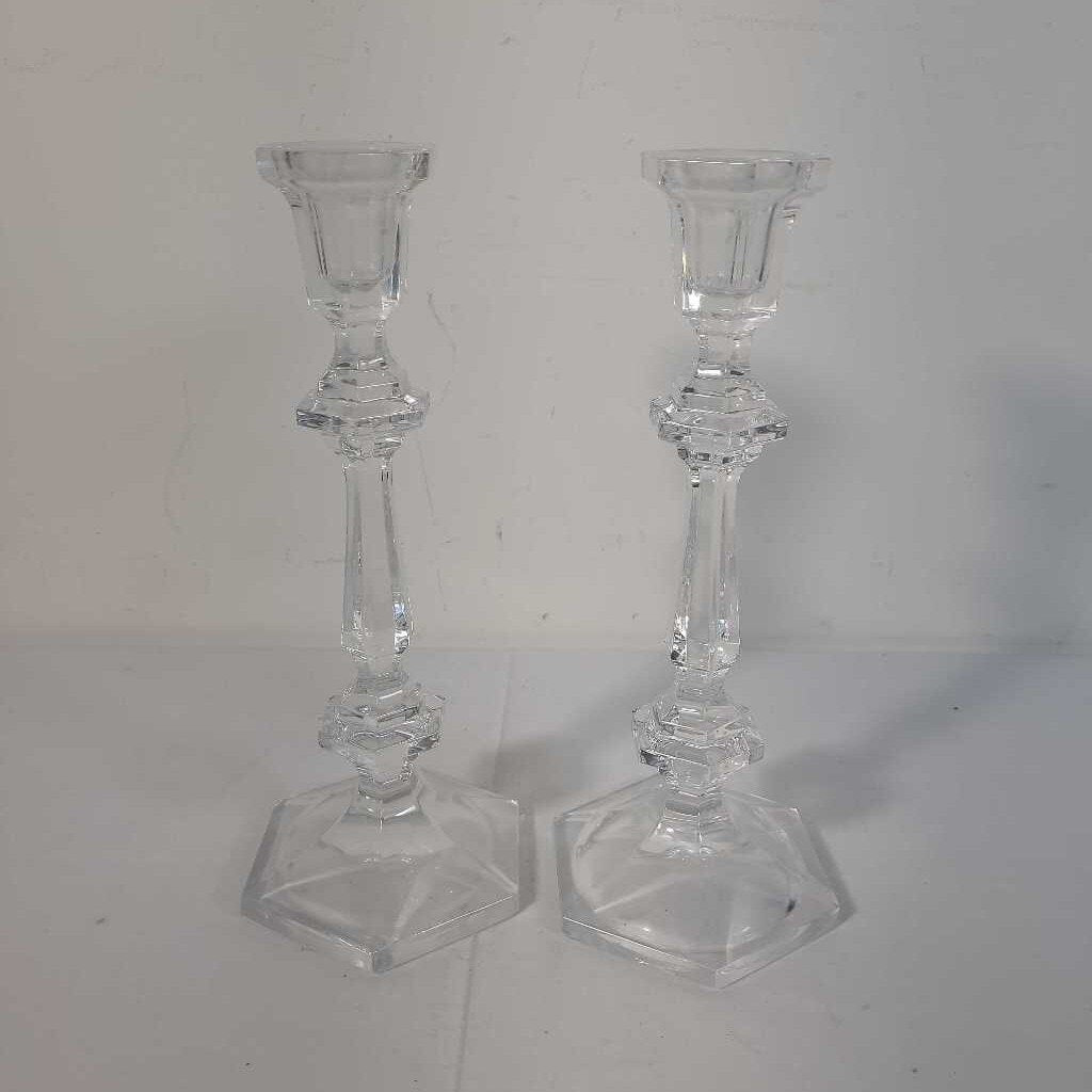 PR CRYSTAL TAPPER CANDLE HOLDERS