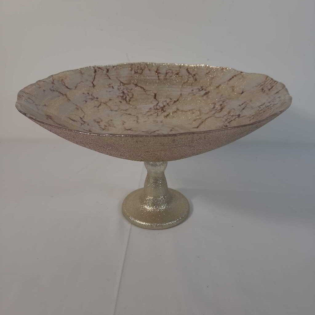 GOLD SPARKLE BOWL ON STAND