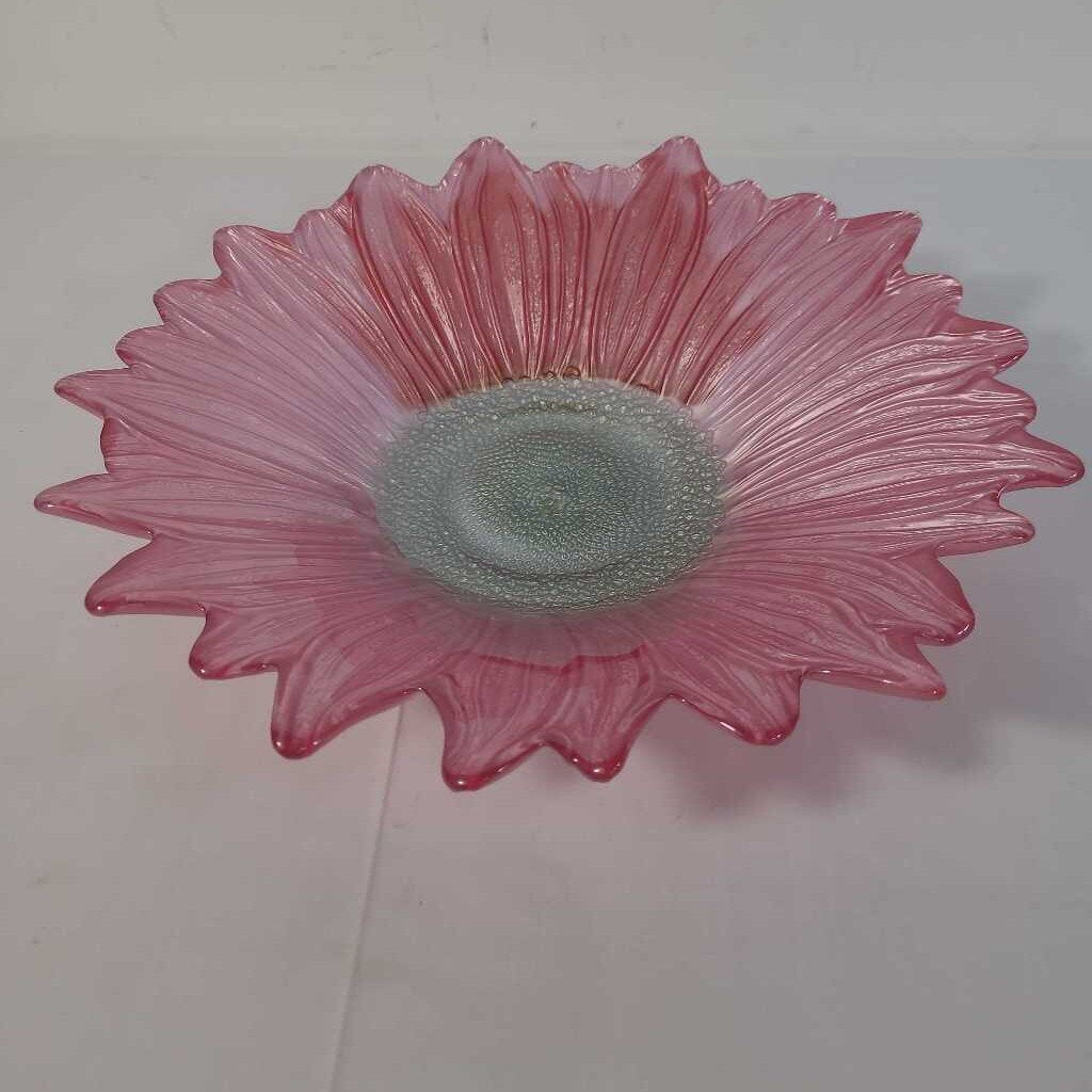 PINK DAISY GLASS BOWL