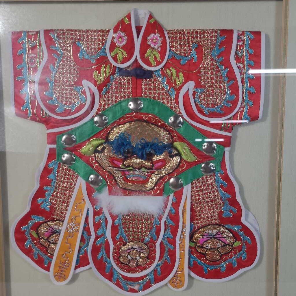 FRAMED TRADITIONAL TAIWANESE PUPPETRY COSTUME A